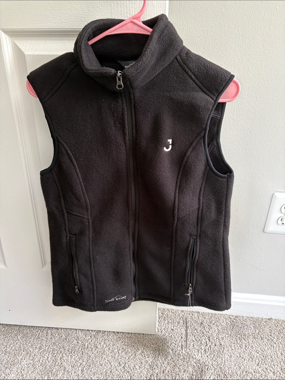 Eddie Bauer Black Fleece Vest with Zip
